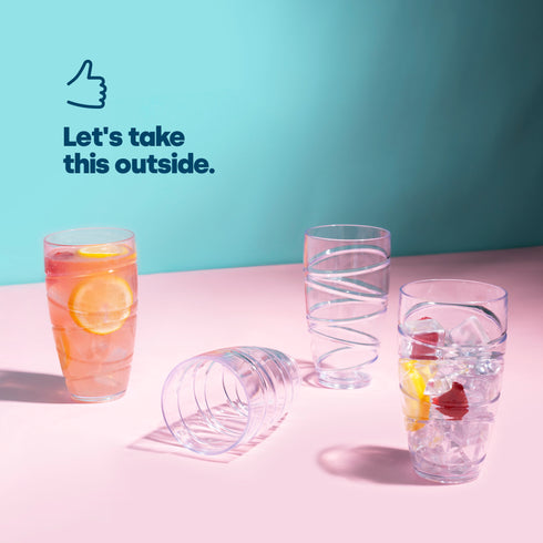 Swirl Plastic Tumbler Set of 4